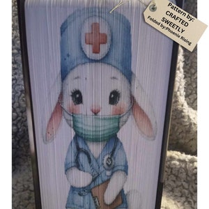 Fore Edge Foto Book Art - Photo Strip Book Design Pattern - Nurse Bunny, Medical, First Responders