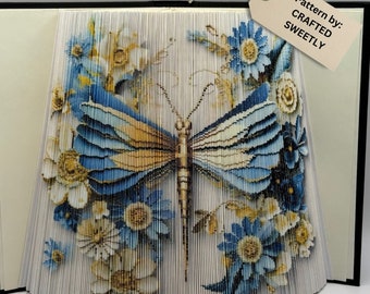 Foto Book Art - Photo Strip Book Pattern - Dragonfly with Gold and Blues