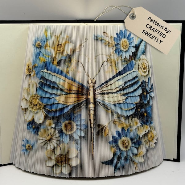 Foto Book Art - Photo Strip Book Pattern - Dragonfly with Gold and Blues