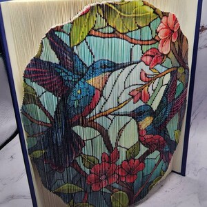 Foto Book Art - Photo Strip Book Design - Humminbirds & Flowers, Optional 2-D effect