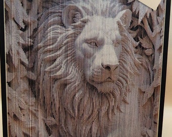 Fore Edge Foto Book Art - Photo Strip Book Design Pattern - Lion Statue