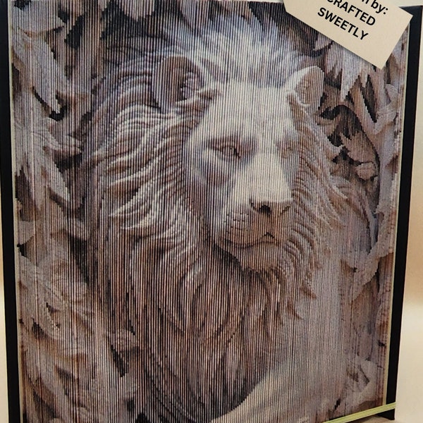 Fore Edge Foto Book Art - Photo Strip Book Design Pattern - Lion Statue