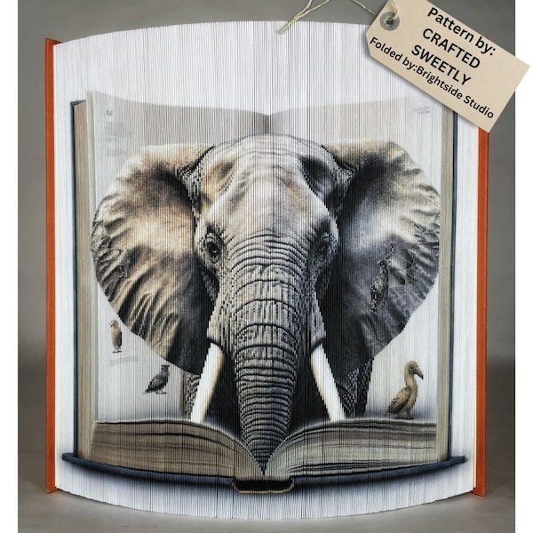 Foto Buch Kunst - Foto Streifen Buch Muster - Elefanten Buch 3D Effekt