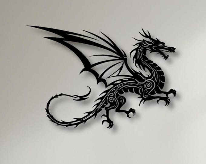 Featured listing image: Fierce Dragon Metal Wall Art