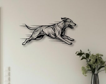 Running Dog Metal Wall Art