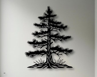 Rustic Pine Tree Metal Wall Art