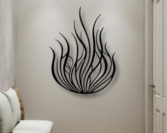 Modern Flame Design Metal Wall Art