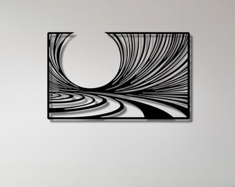 Abstract Wave Metal Wall Art Inspired By Darkness