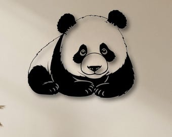 Cute Panda Metal Wall Art