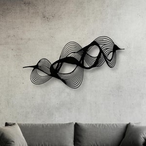Modern Abstract Metal Wall Art, Contemporary Line Art Decor for Home