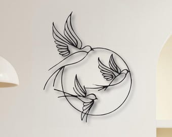 Elegant Bird Metal Wall Art