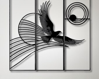 Minimalist Flying Eagle Metal Wall Art