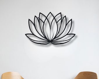 Minimalist Lotus Flower Metal Wall Art