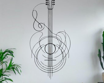 Artistic Guitar Metal Wall Art