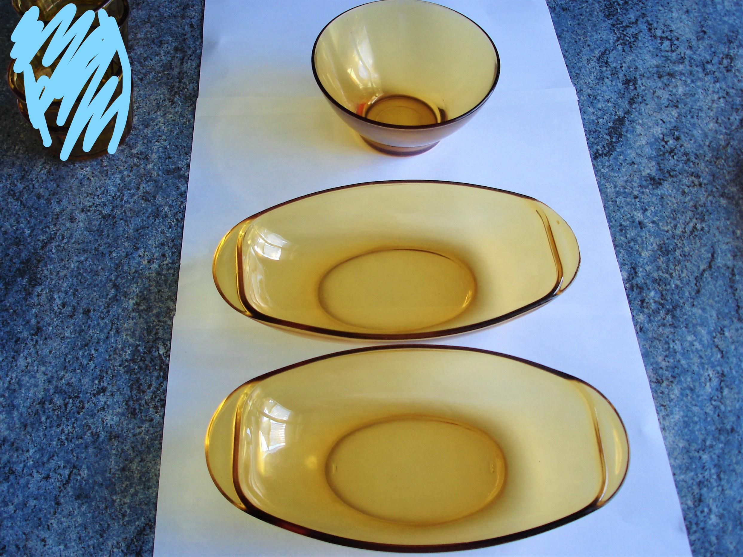 6 verres ambrés vintage - Ressourcerie Histoires Sans Fin