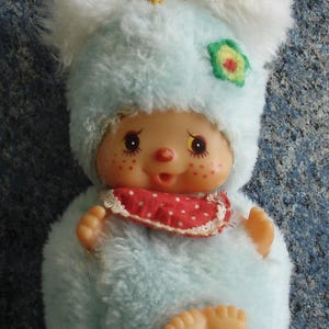 Peluche Vintage Kiki Sekiguchi - Yeux Bleus - Robe De Nuit - Fabriquée En France