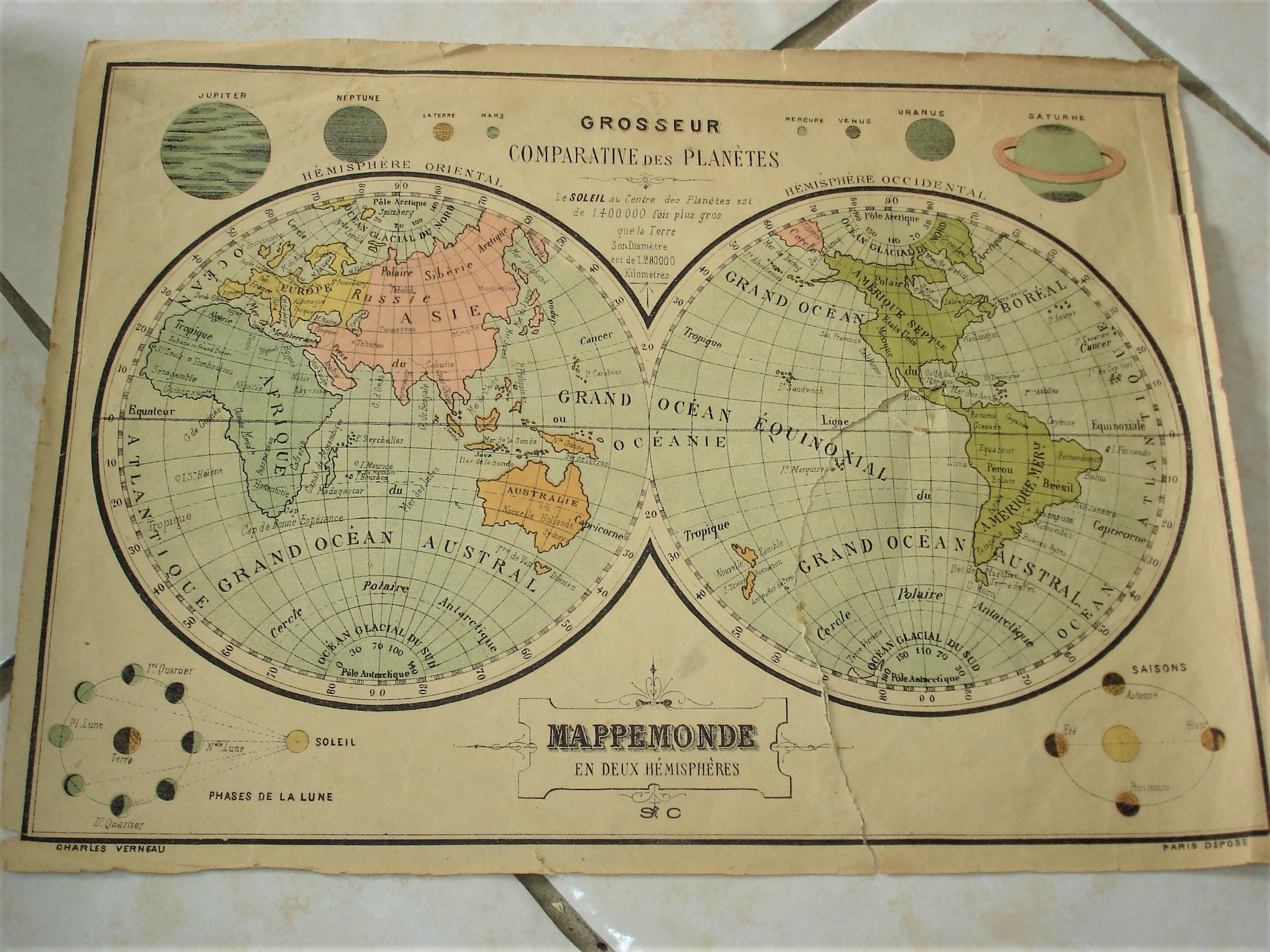 Collection Jeu ancien rare Jeu de Cubes Puzzle ATLAS