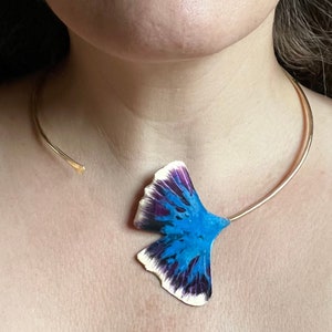Collar de hoja de ginkgo XL, collar de ginkgo, collar de ginkgo, joyería de ginkgo, ginkgo biloba, collar llamativo, hoja de ginkgo, collar de hojas, collar