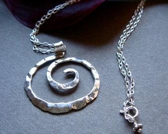 Md ancient spiral necklace, spiral pendant, ring holder necklace, sacred spiral, spiral jewelry, spiral goddess, ancient spiral jewelry,