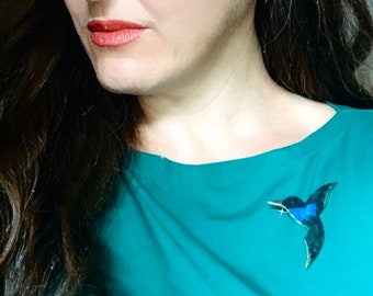 Hummingbird pin, hummingbird hat pin, hummingbird gift, hummingbird jewelry, artisan jewelry, hummingbird hand made, nature lover gift