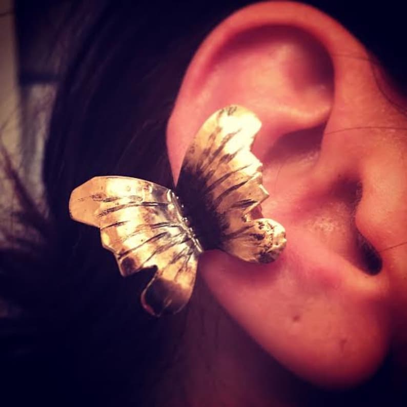 Butterfly Ear Cuff Hand Copper or Bronze Etsy