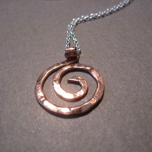 Mini spiral necklace, spiral pendent, sterling spiral, ring holder necklace, sacred spiral, spiral jewelry, ancient spiral, Celtic spiral