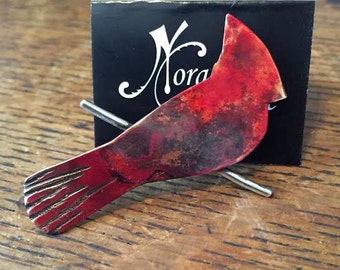 Cardinal  pin, red bird, lapel pin, bird lovers gift, tie tack, bereavement, sympathy, cardinal jewelry, red bird jewelry, memorial gift
