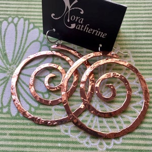 Lg Ancient spiral earrings, spiral goddess earrings, spiral earrings, spiral jewelry, ancient spiral jewelry, swirl jewelry, swirl earrings,