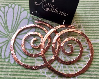 Lg Ancient spiral earrings, spiral goddess earrings, spiral earrings, spiral jewelry, ancient spiral jewelry, swirl jewelry, swirl earrings,