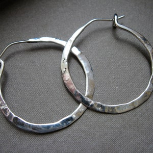 Simple light weight hoop in sterling silver image 1