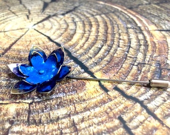 Lotus stick pin, lotus blossom pin, lotus jewelry, lotus flower, gift for her, mom gift, self love, blue lotus, blue flower, blue jewelry