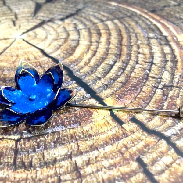 Lotus stick pin, lotus blossom pin, lotus jewelry, lotus flower, gift for her, mom gift, self love, blue lotus, blue flower, blue jewelry