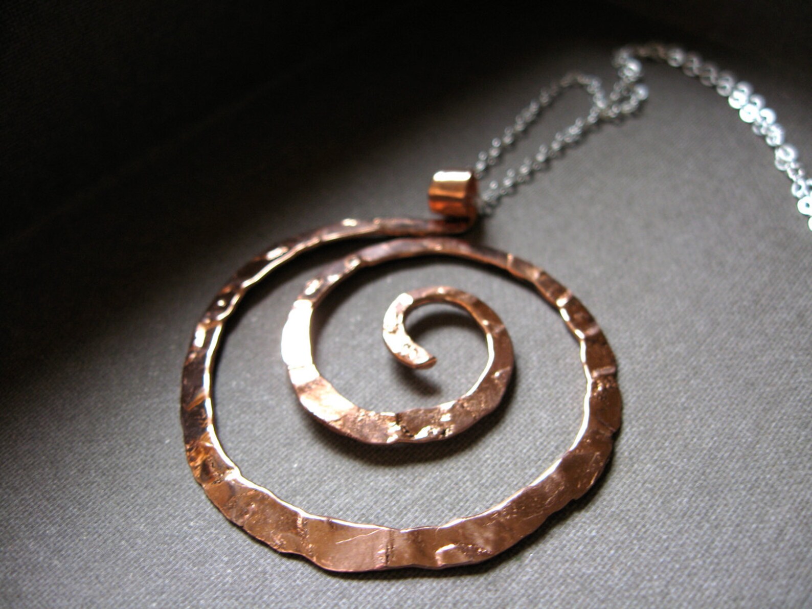 Large Ancient Spiral Necklace Spiral Pendant Ring Holder Etsy