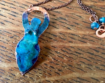Collana Dea, dea dell'elemento acqua, collana dea del fuoco, collana dea della terra, gioielli dea, forza femminile, ciondolo dea