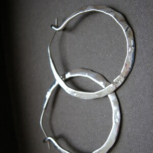 Simple light weight hoop in sterling silver image 2