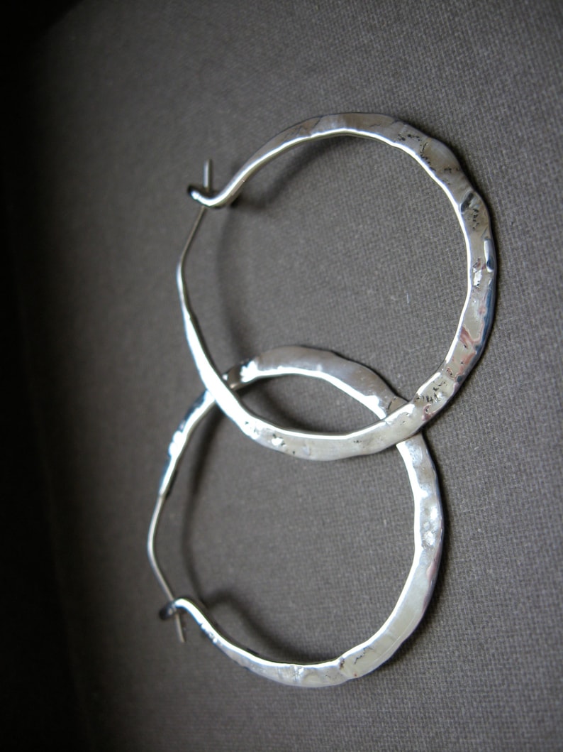 Simple light weight hoop in sterling silver image 2