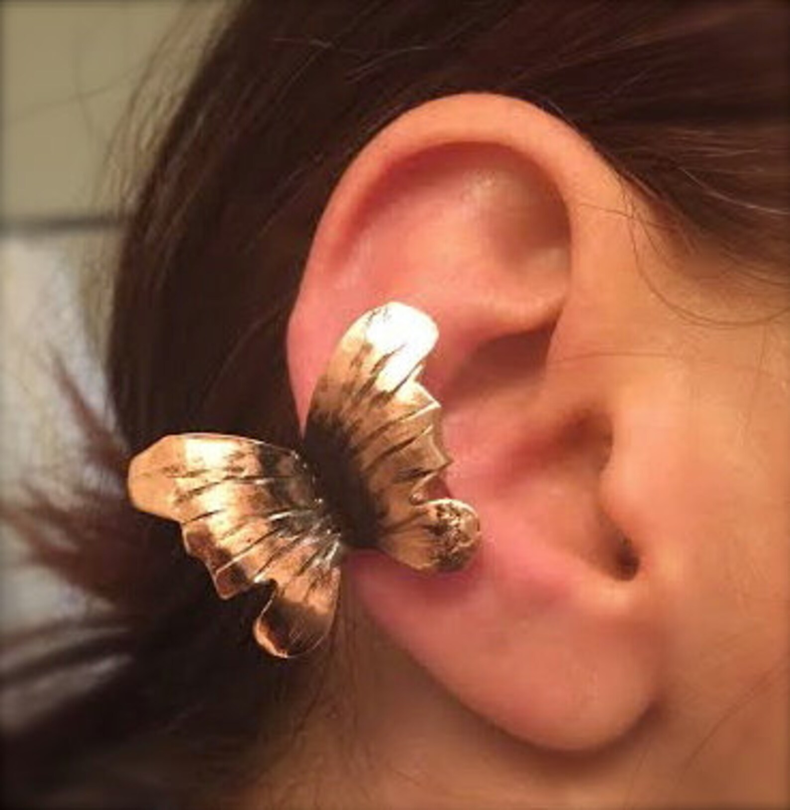 Butterfly Ear Cuff Hand Copper or Bronze Etsy