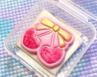 ThesStudios Scented Diamond Painting Putty Pink Love Heart Cherries Cookie. Wt 11-12g. Scent: Berries