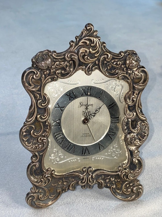 Vintage Sterling Gotham Alarm Clock Swiss Made Cyma