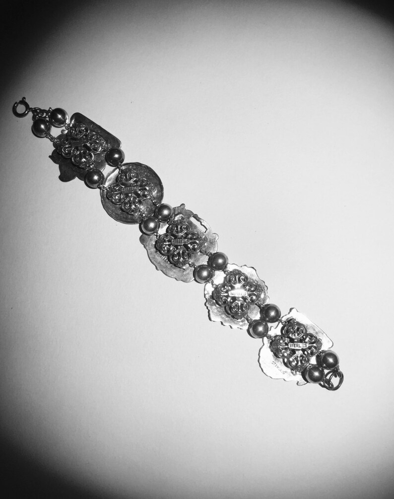 Vintage Reproduction Sterling Silver Luggage Tag Bracelet Etsy