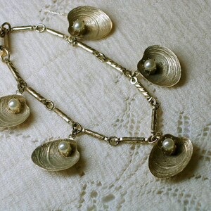 Vintage - Bracelet with Pearls on Shells Costal Grandmother Style