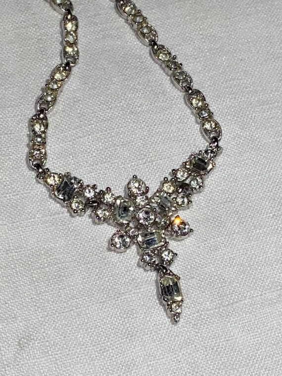 Vintage Signed Bogoff Rhinestone Necklace - image 6