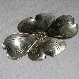 Vintage Stuart Nye Sterling Dogwood Brooch or Pin in Sterling Silver