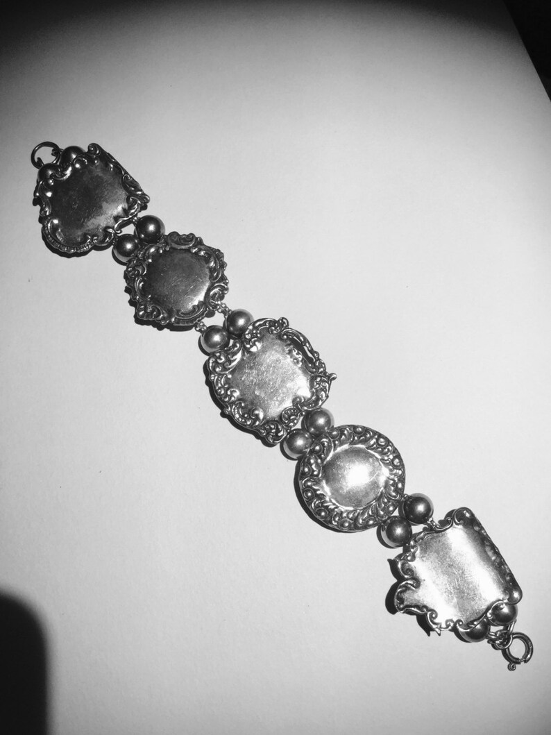 Vintage Reproduction Sterling Silver Luggage Tag Bracelet Etsy