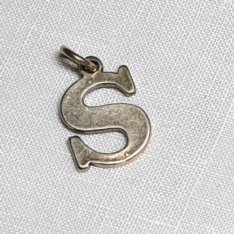 Vintage Sterling Silver Initial S Charm or Pendant