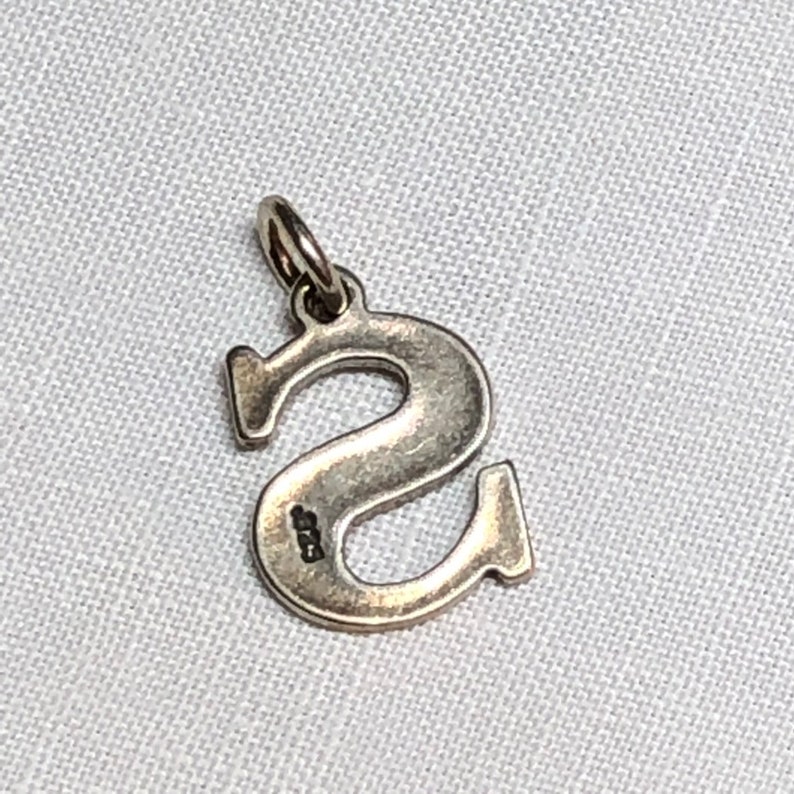 Vintage Sterling Silver Initial S Charm or Pendant