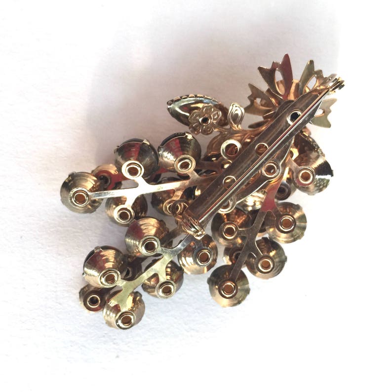 Vintage Brooch or Pin with Aurora Borealis Rhinestones Estate Jewelry Costume Pin image 3