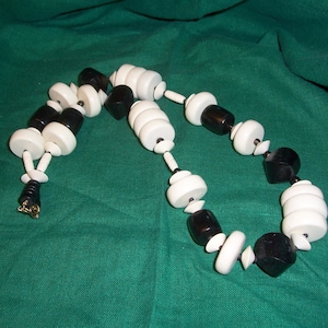 Vintage 1980s Necklace Made of Wood Beads - 30 inches