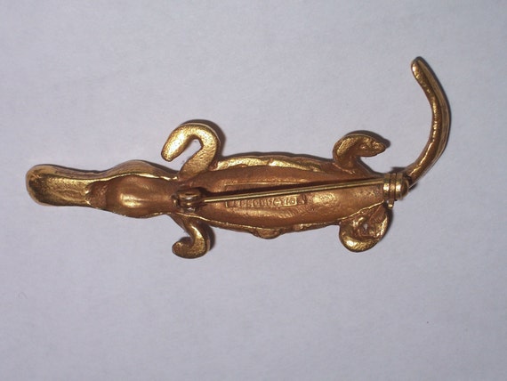 Vintage Crocodile Brooch or Pin by Alva Studios - image 4