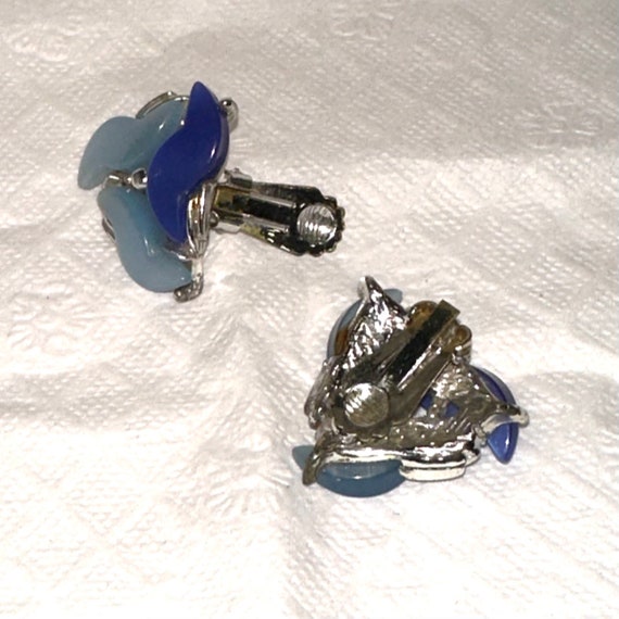 Vintage Light Blue Earrings - Clip Ons - image 3